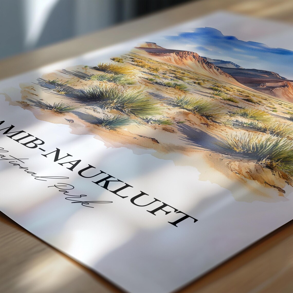 Namib Naukluft National Park Desert Mountains Watercolor Poster - Image 7