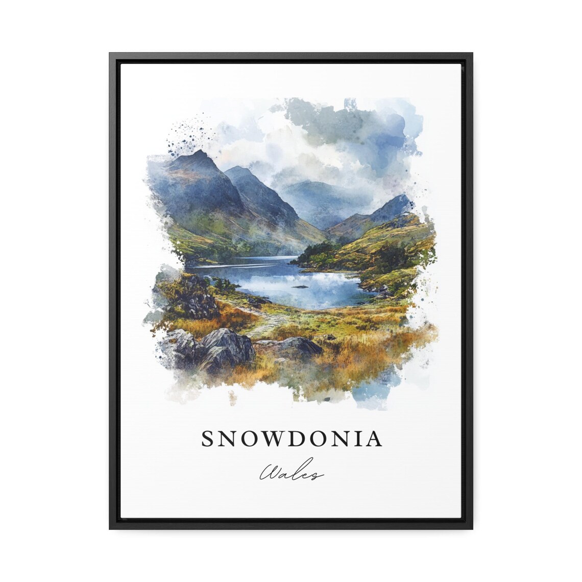 Snowdonia Wales Mountain Lake Watercolor National Park Poster - Image 3