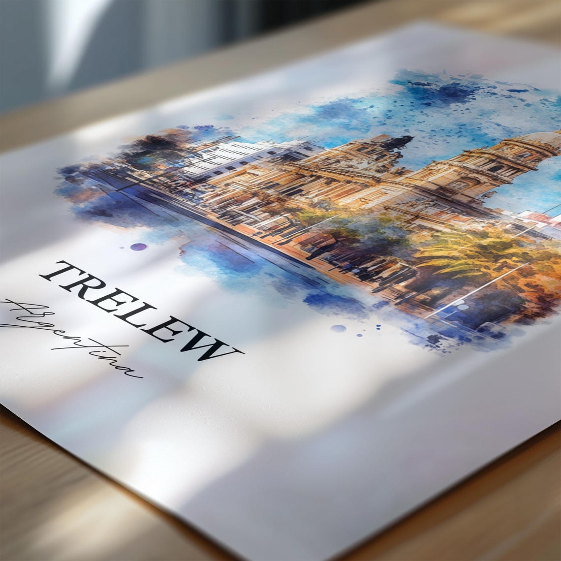 Trelew Wall Art Print Argentina Watercolor Gift Travel Poster Housewarming - Image 2
