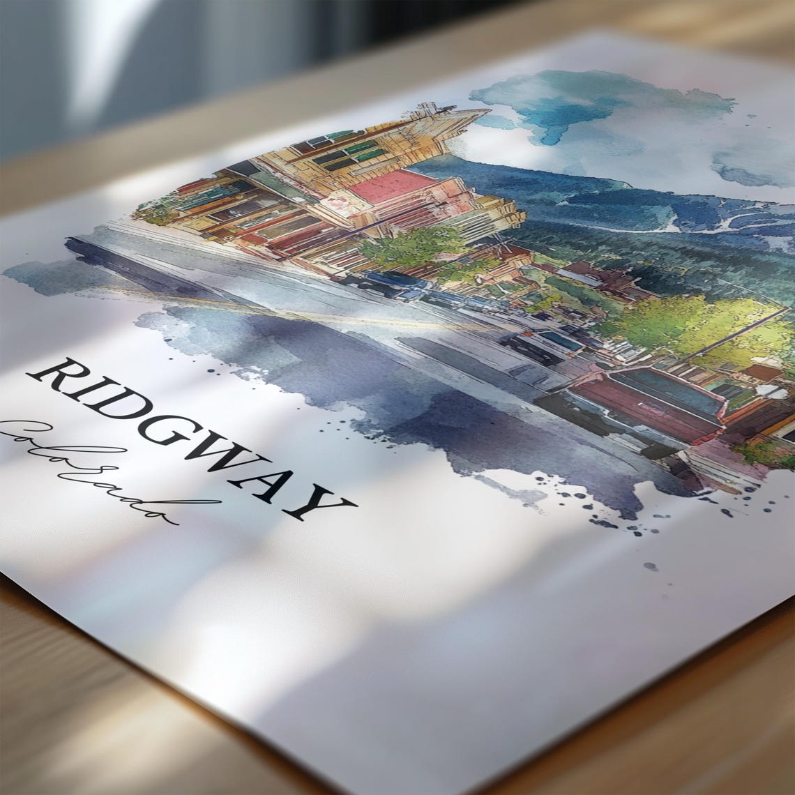 Ridgway Colorado Mountain Main Street Watercolor Travel Gift Poster - Image 6