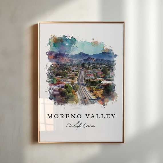 Moreno Valley Wall Art Print Wedding Gift Birthday Present Custom Text Perfect