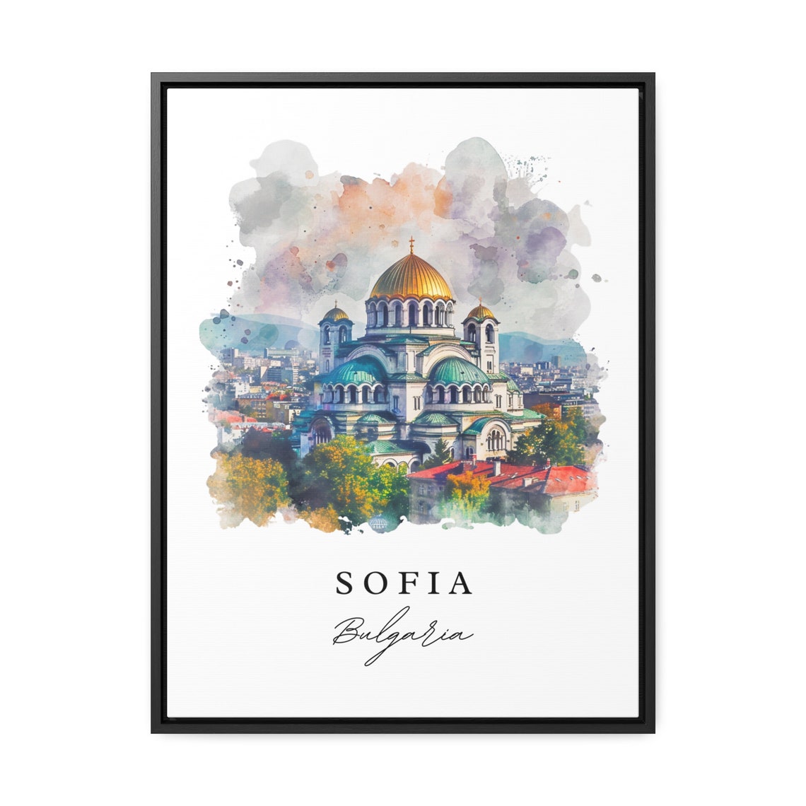 Sofia Bulgaria Travel Poster, Custom Text Art Print - Image 2