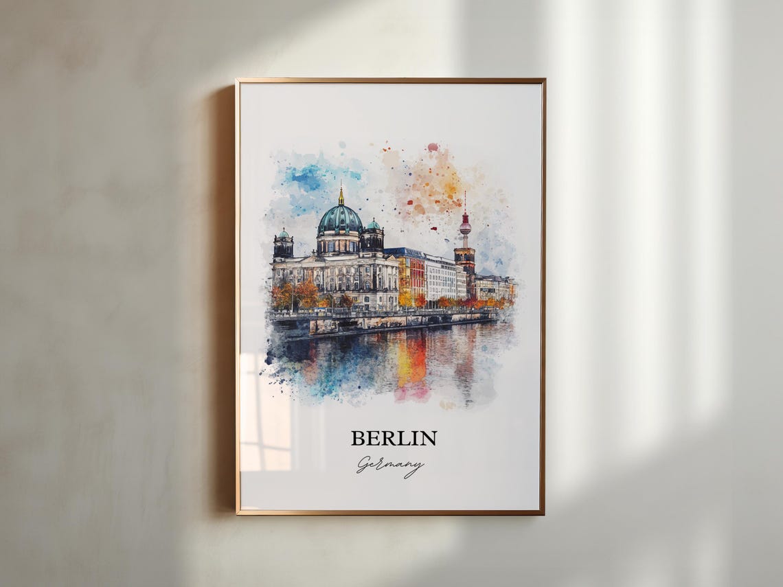 Berlin Watercolor Travel Poster, Germany Art Print - Image 5