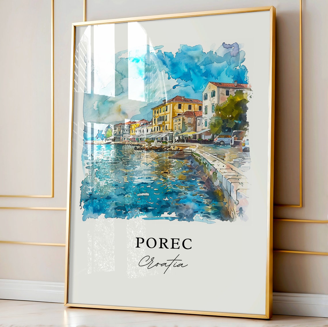 Porec Croatia Watercolor Travel Poster, Istria - Image 4