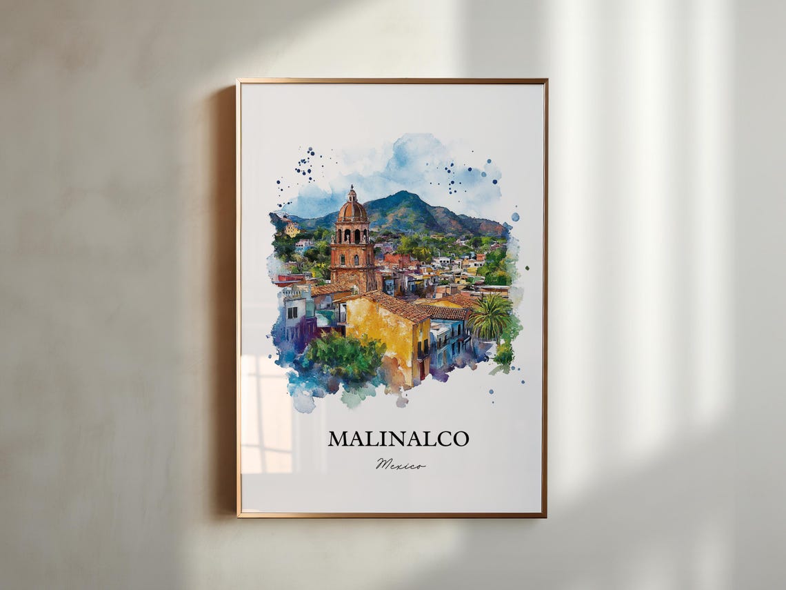 Malinalco Mx Wall Art Ixtapan Region Print Mexico Watercolor Gift Travel Poster Housewarming - Image 5