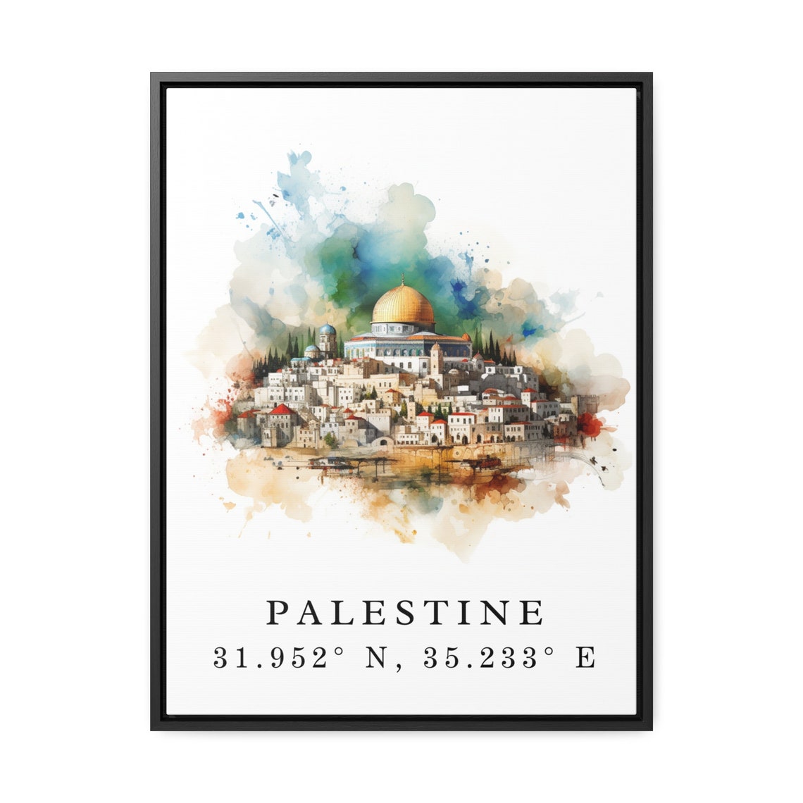 Alaqsa Mosque Palestine Art Print, Custom Text - Image 2