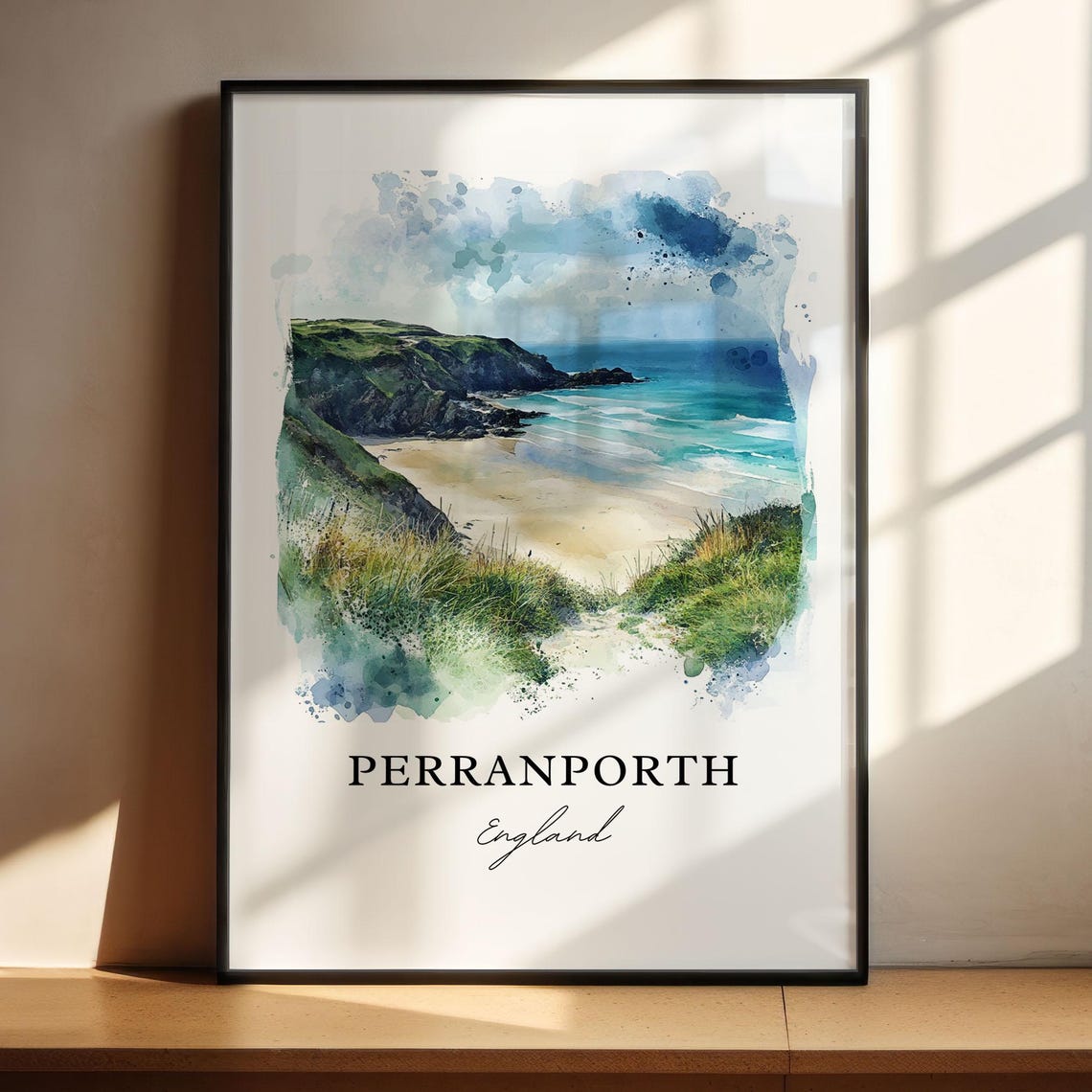 Perranporth Travel Poster, Cornwall England Watercolor - Image 6