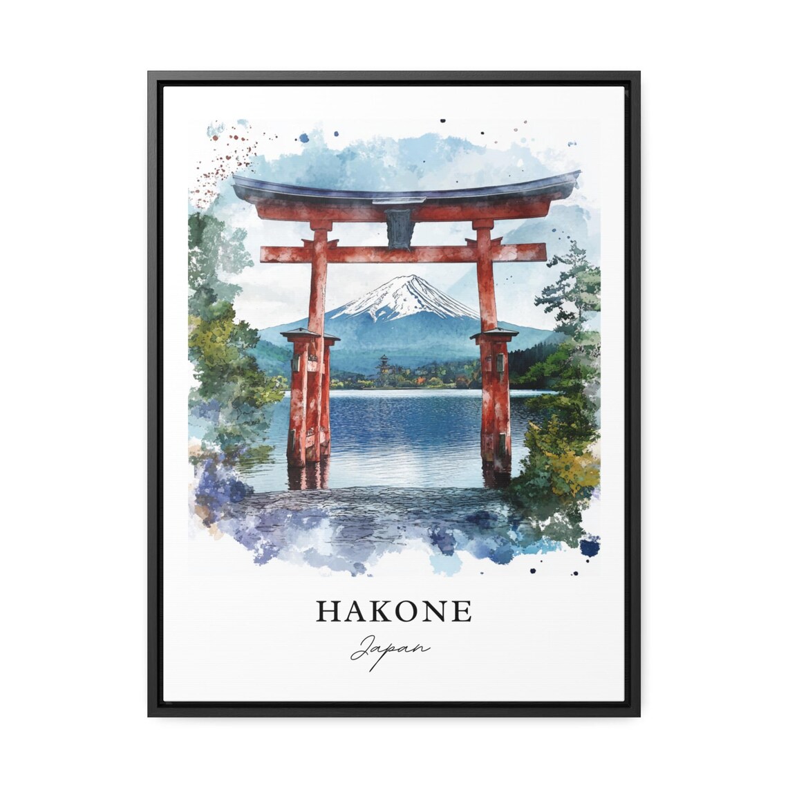 Hakone Japan Watercolor Travel Poster, Fuji Izu - Image 2