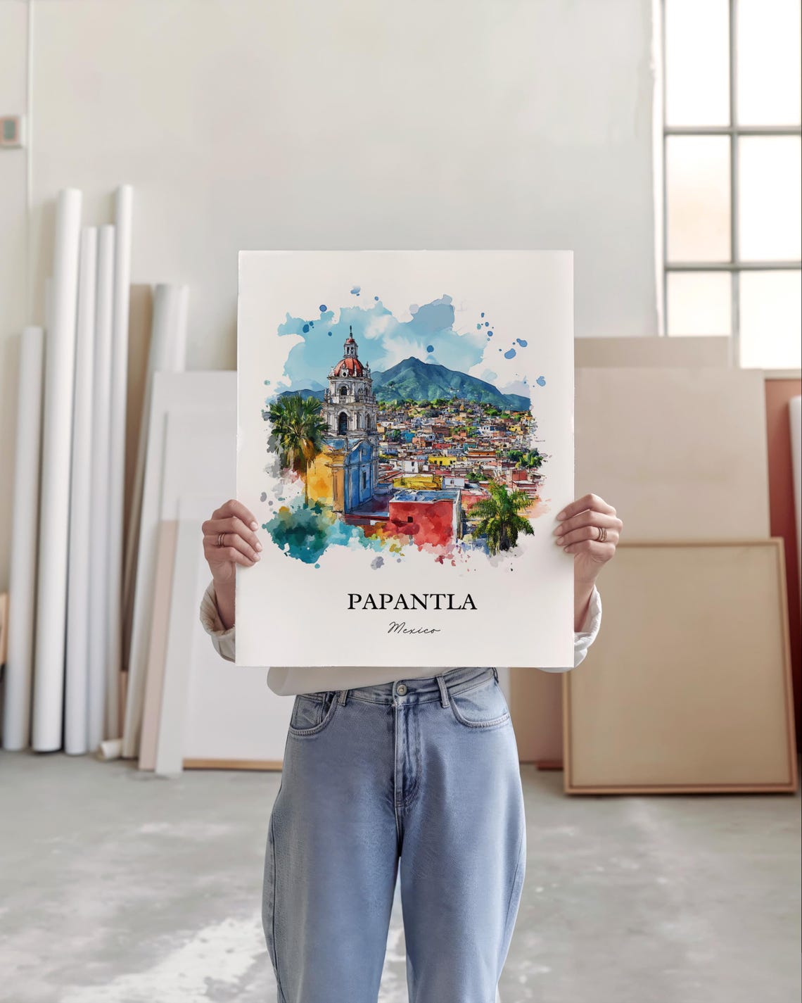 Papantla Mexico Wall Art Veracruz State Print Watercolor Gift Travel Poster Housewarming - Image 3