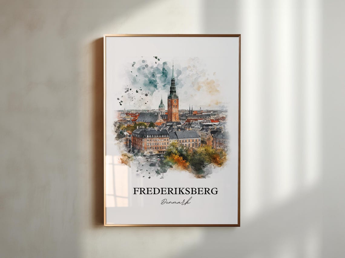 Frederiksberg Denmark Watercolor Travel Poster - Image 5