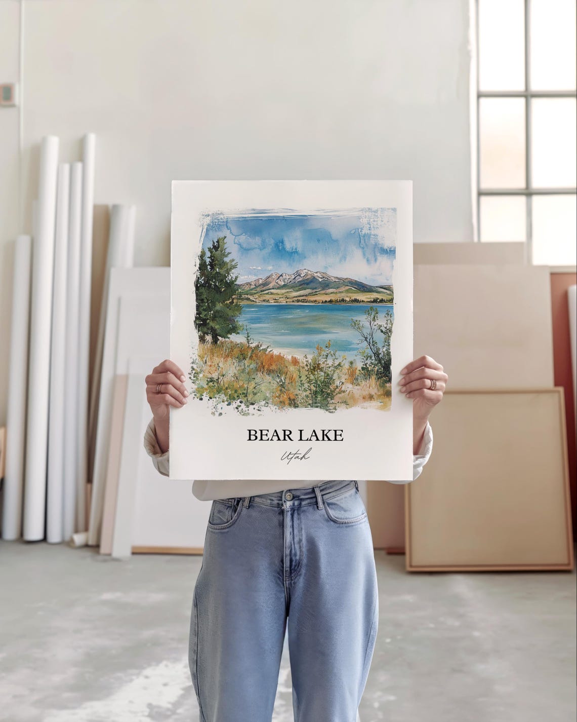 Bear Lake Utah Watercolor Travel Poster, Wall Art Print - Image 3