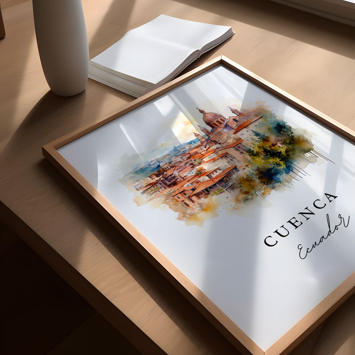 Cuenca Ecuador Art Poster Print Wedding Gift Birthday Present Custom Text Perfect - Image 5