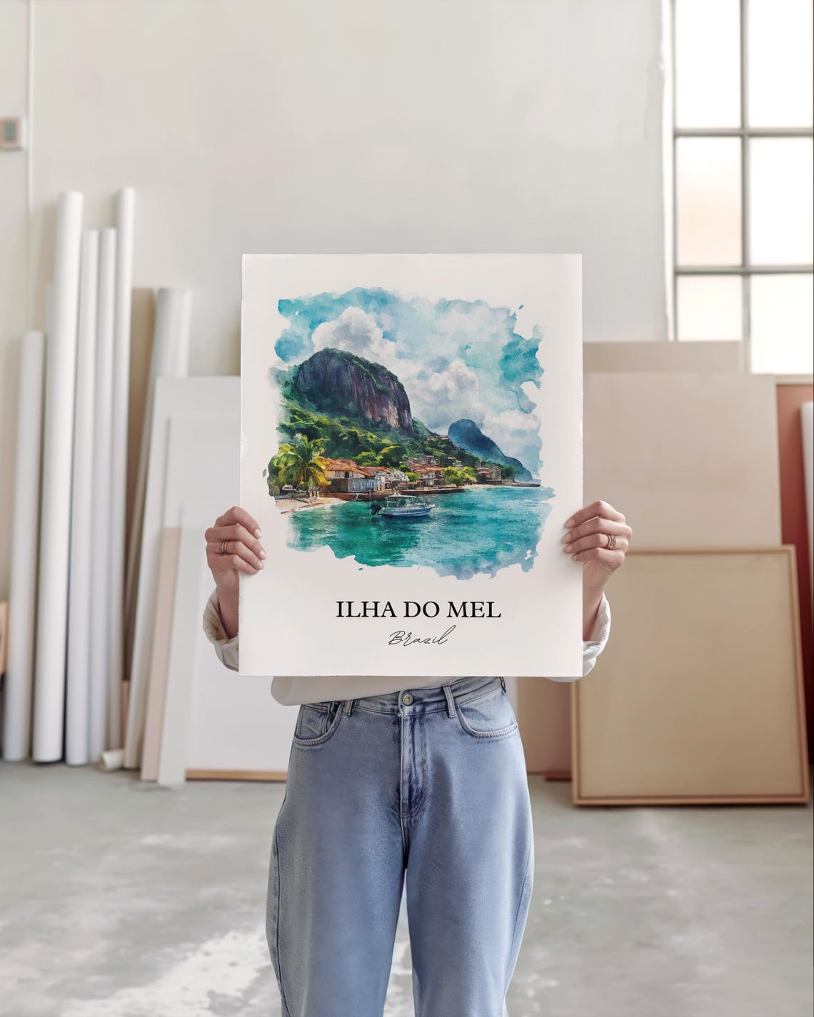 Ilha Do Mel Wall Art Paran Print Brazil Watercolor Gift Travel Poster Housewarming - Image 4