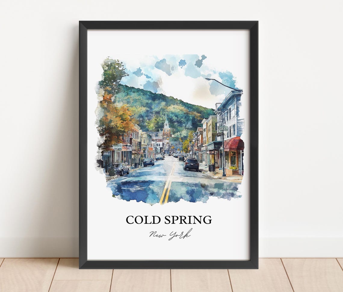 Cold Spring New York Main Street Village Watercolor Travel Poster - Image 2