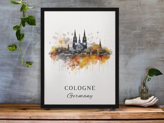 Cologne Traditional Travel Poster, Germany Art Print