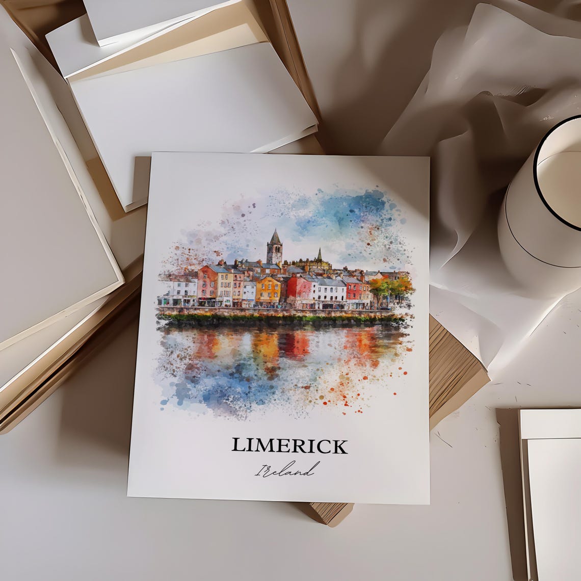 Limerick Watercolor Travel Poster, Munster Province - Image 5