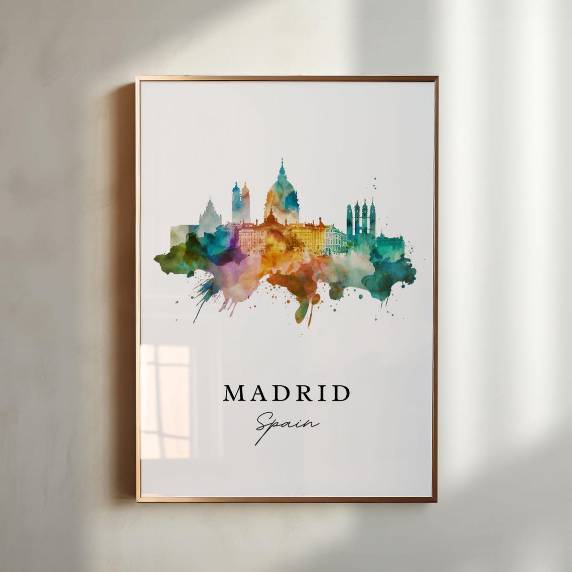 Madrid, Spain Skyline Travel Poster Art Print