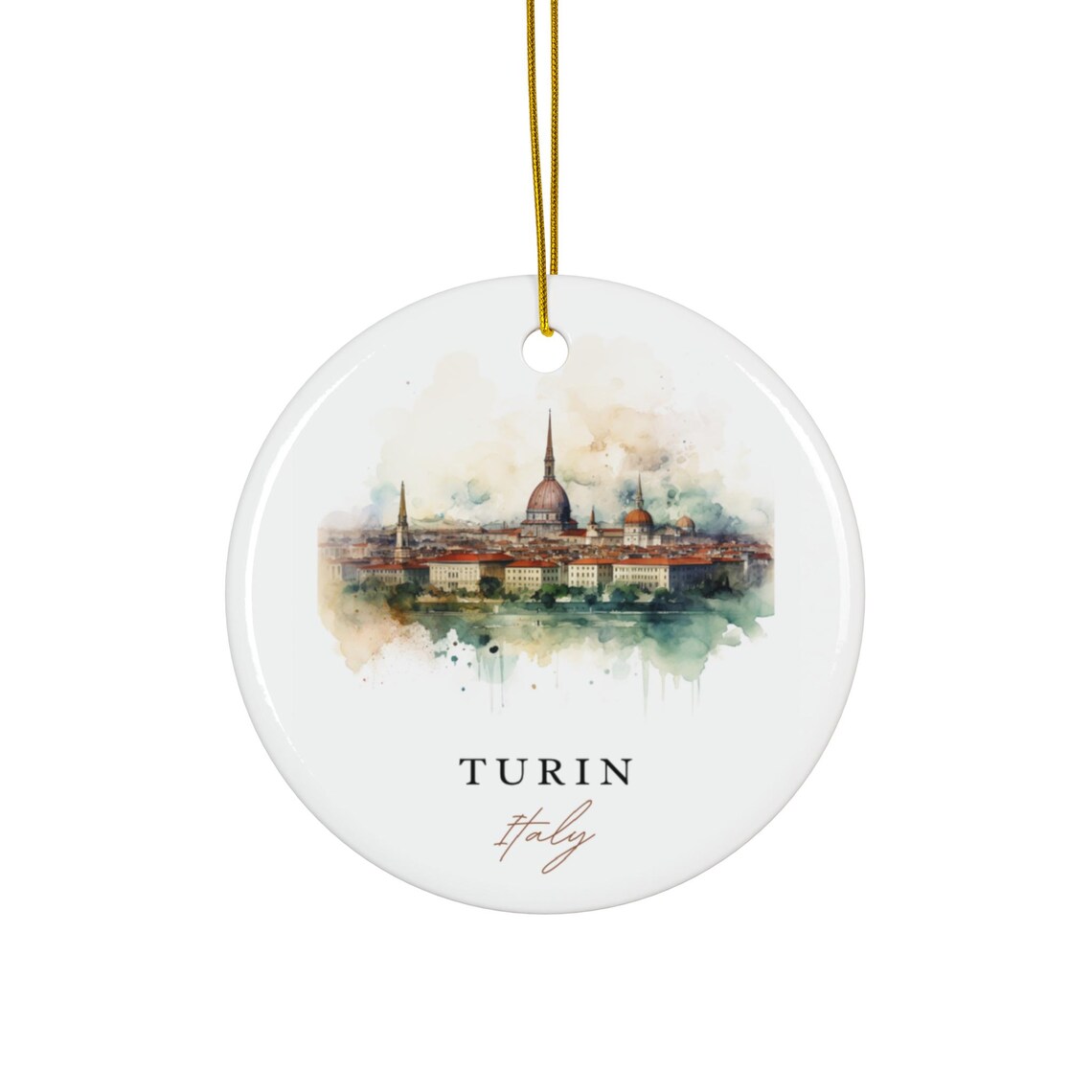 Turin Italy Christmas Travel Poster, Souvenir Decor