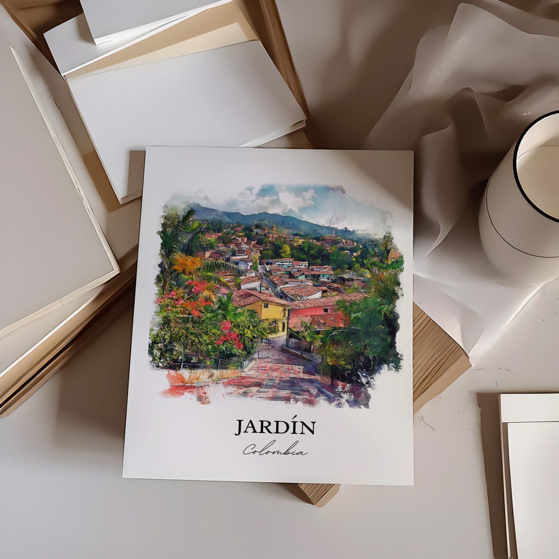 Jardn Colombia Watercolor Travel Poster, Antioquia - Image 3