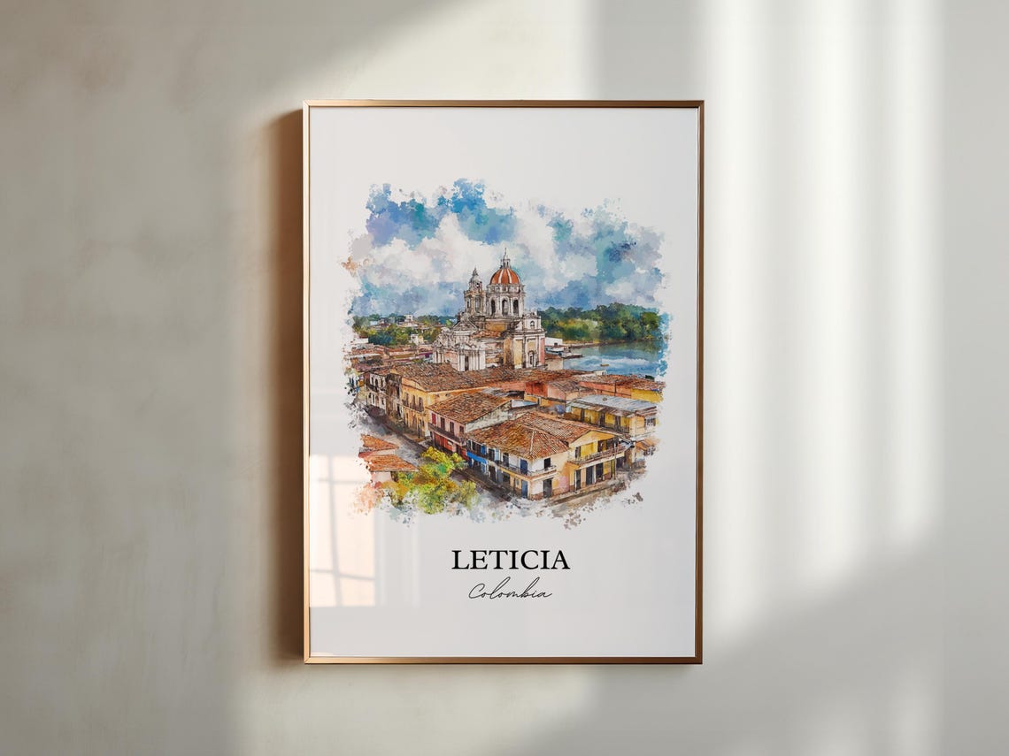 Leticia Colombia Wall Art Amazon River Print Watercolor Gift Travel Poster Housewarming - Image 2