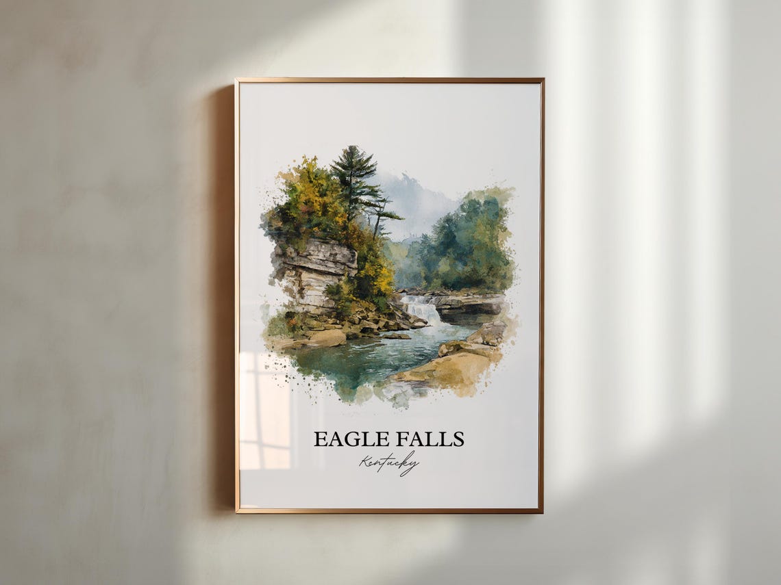Eagle Falls Kentucky River Waterfall Cumberland Scenic Art Poster - Image 4