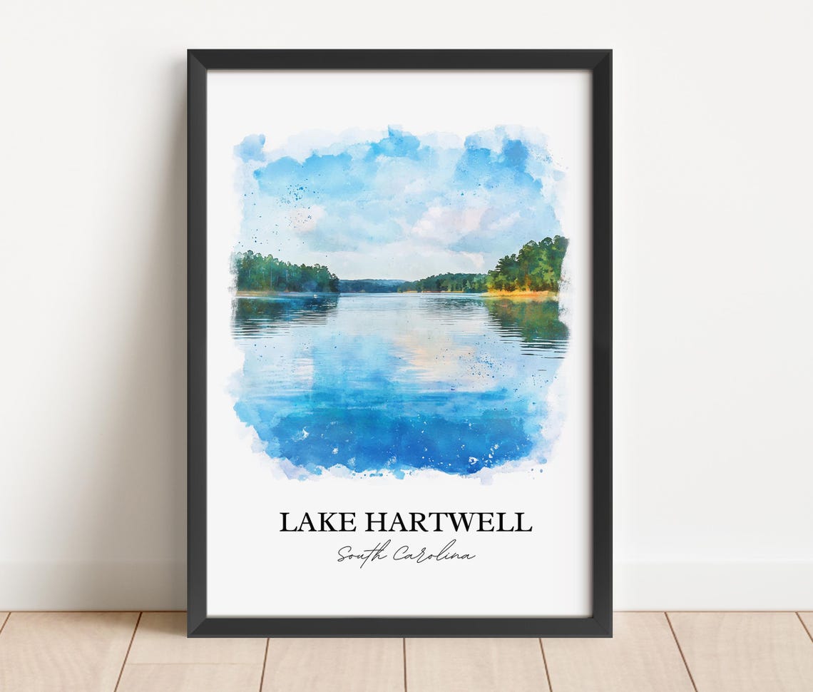 Lake Hartwell South Carolina Tranquil Tree Lined Water Poster - Image 2