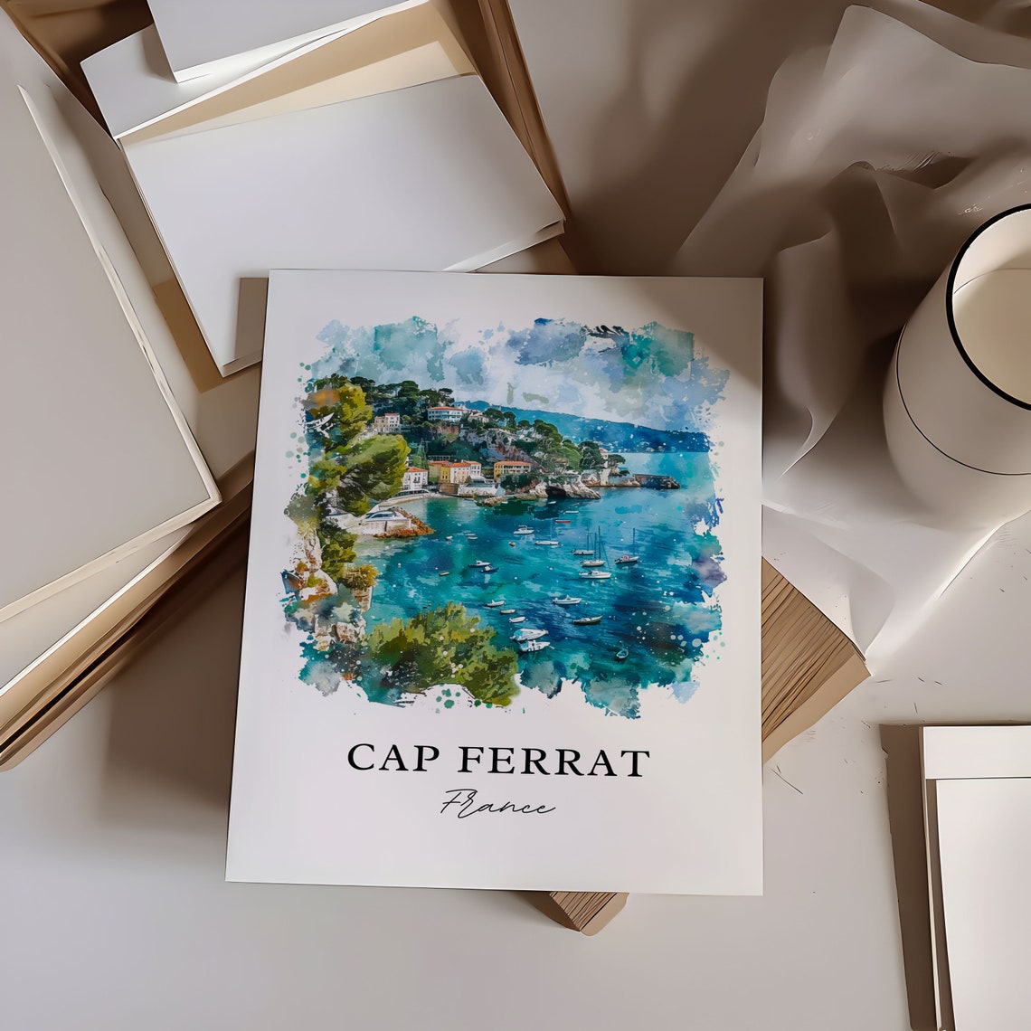Saint-Jean-Cap-Ferrat Watercolor Travel Poster - Image 6