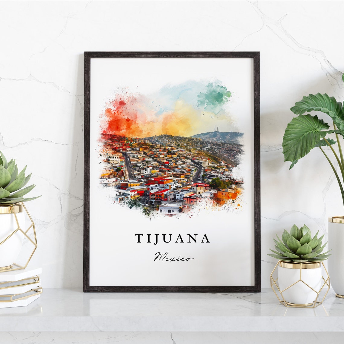 Tijuana Mexico Wall Art Print Wedding Gift Birthday Present Custom Text Perfect - Image 3