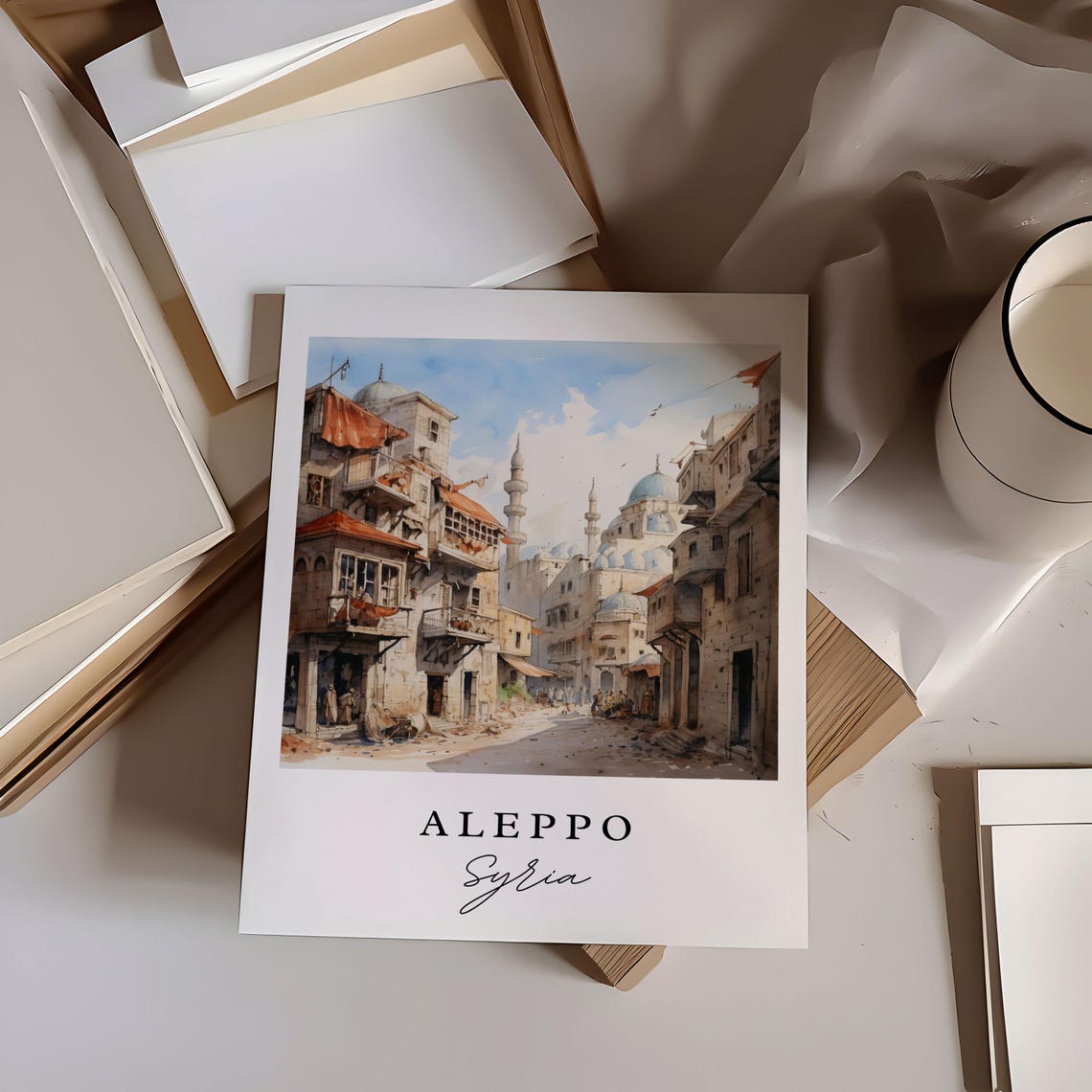 Aleppo Syria Wall Art Poster Wedding Gift Birthday Present Custom Text Personalized - Image 6