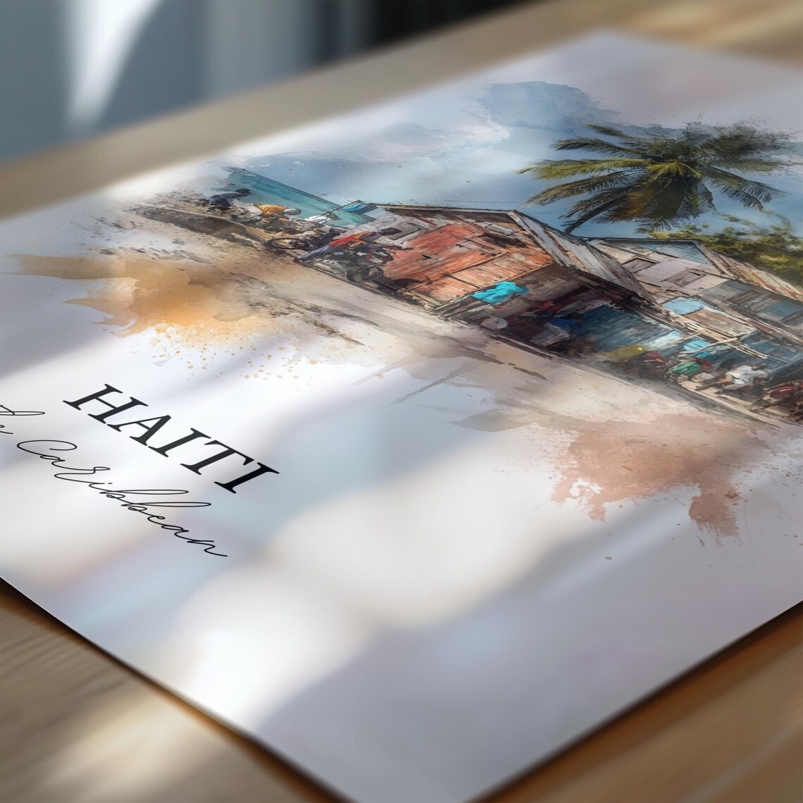 Haiti Watercolor Caribbean Islands Travel Poster - Image 6