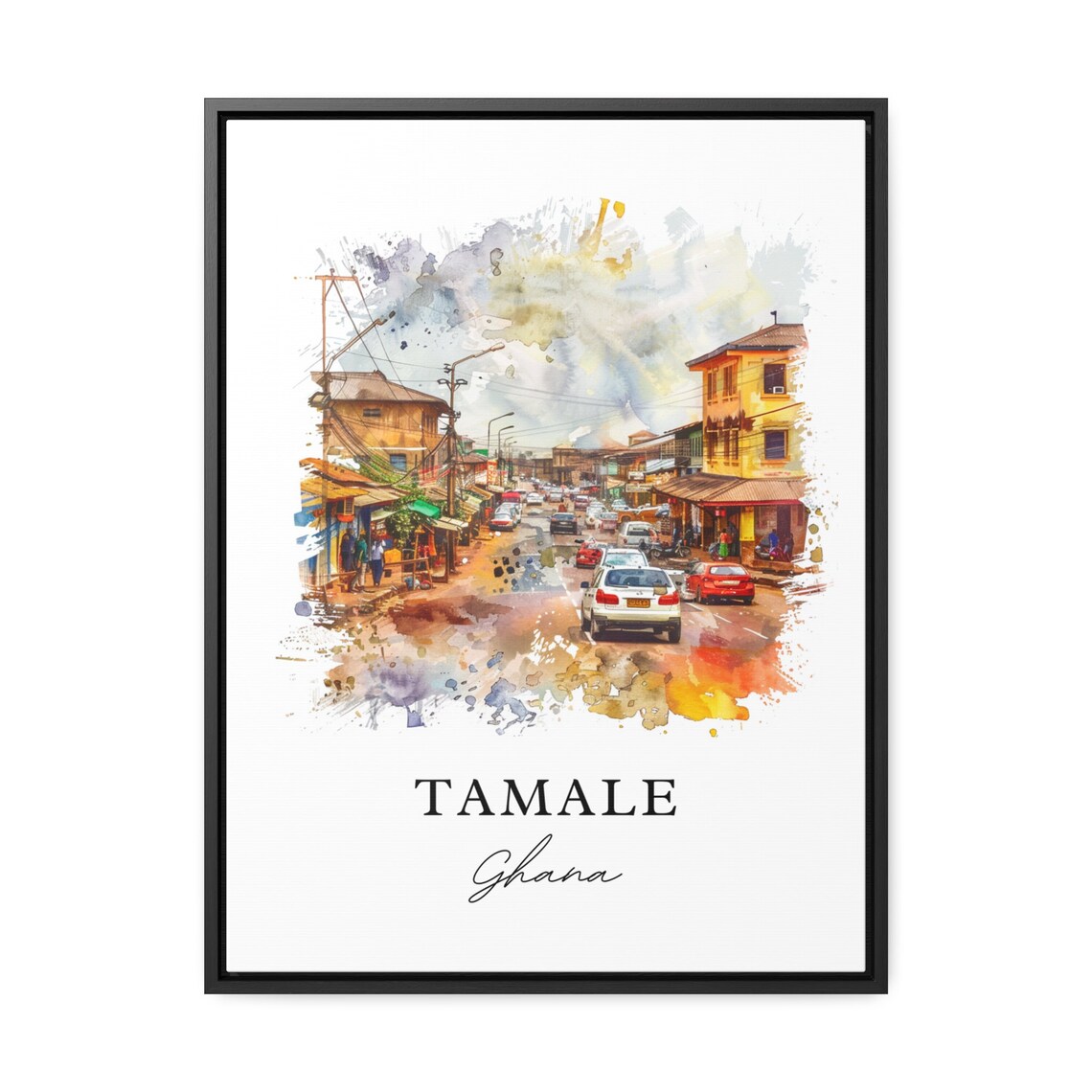 Tamale Ghana Watercolor Travel Poster, Housewarming - Image 3