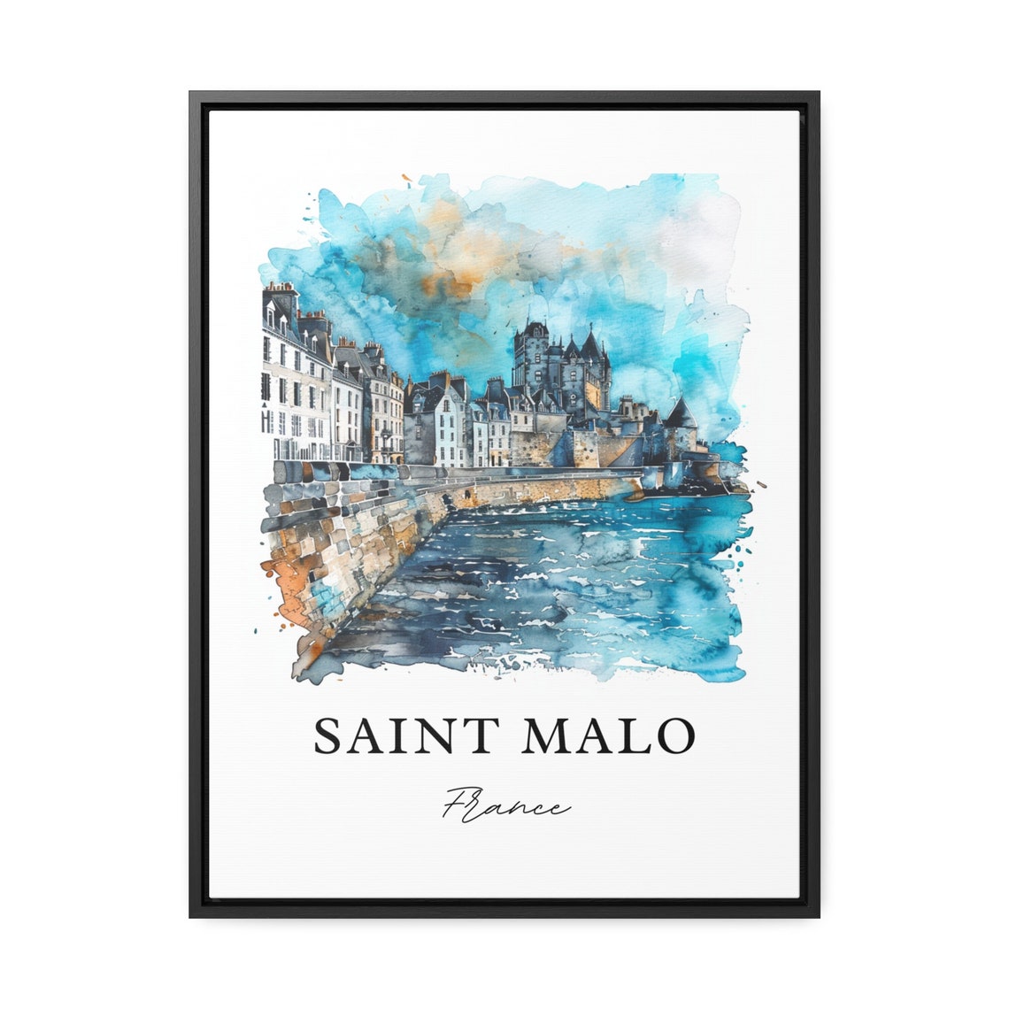 Saint Malo France Watercolor Travel Poster - Image 3