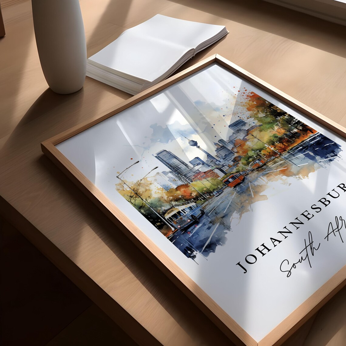 Johannesburg Wall Art South Africa Johannesburg Poster Johannesburg Wedding Gift Birthday Present Custom Text Personalized Gift - Image 3