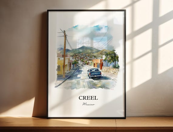 Creel Mexico Wall Art Chihuahua Print Watercolor Gift Travel Poster Housewarming