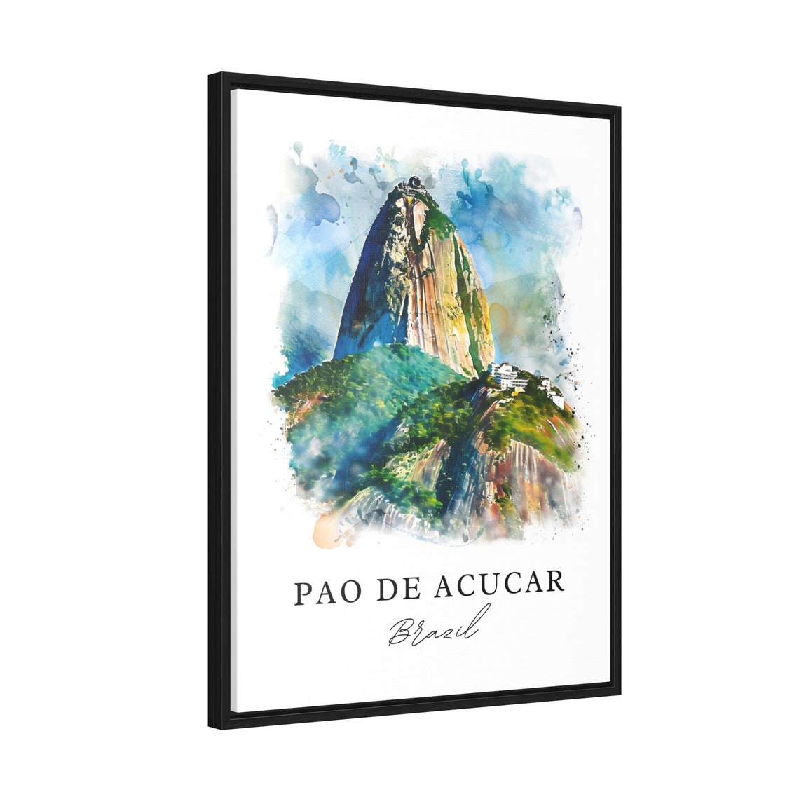 Pao De Acucar Sugarloaf Mountain Brazil Watercolor Travel Poster - Image 2