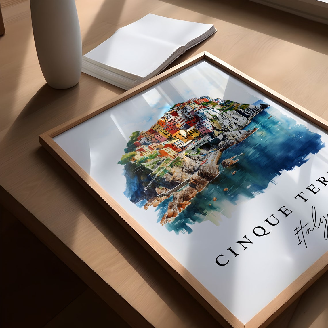 Cinque Terre Italy Travel Poster, Custom Text - Image 6