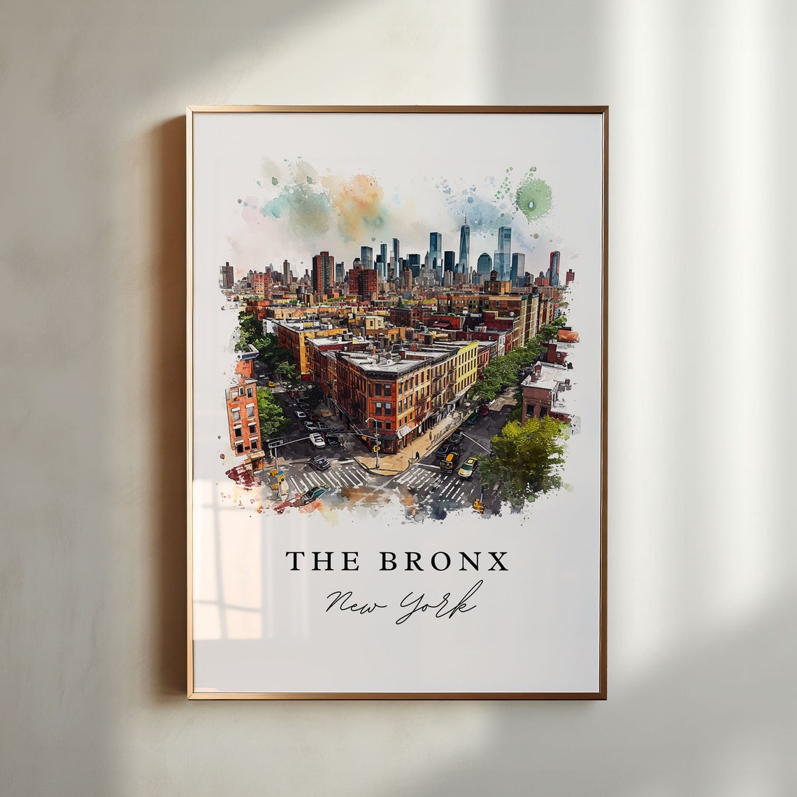 The Bronx NYC Skyline Art Print, New York