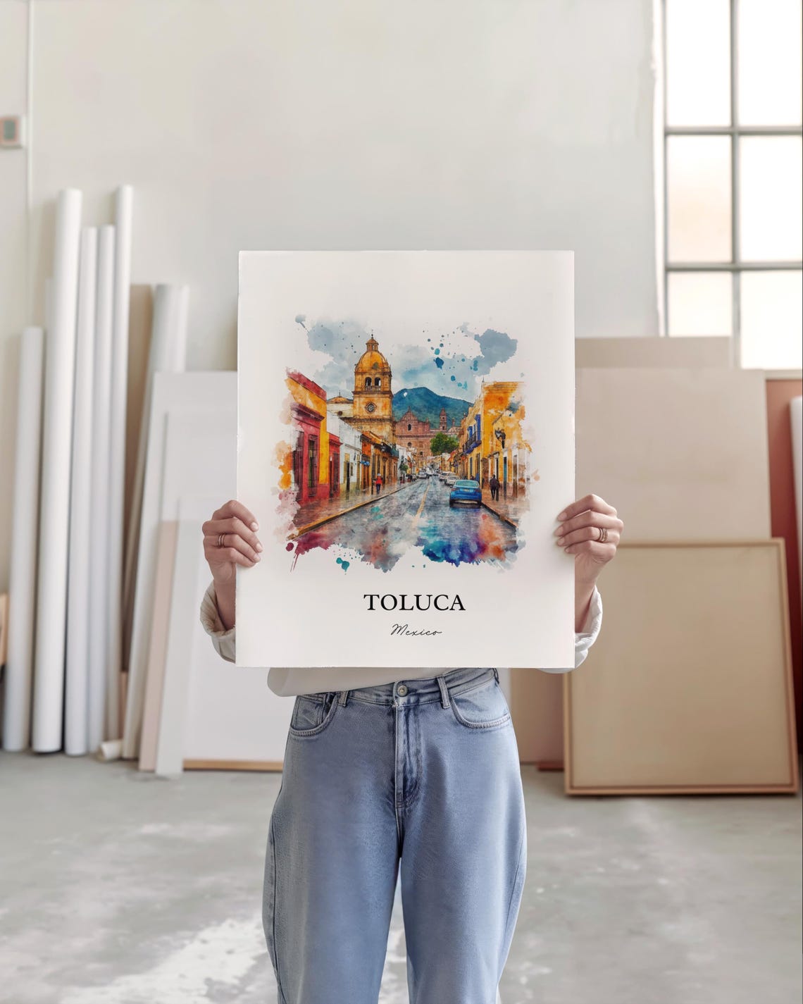 Toluca Mexico Wall Art Print Watercolor Mx Gift Travel Poster Housewarming - Image 4