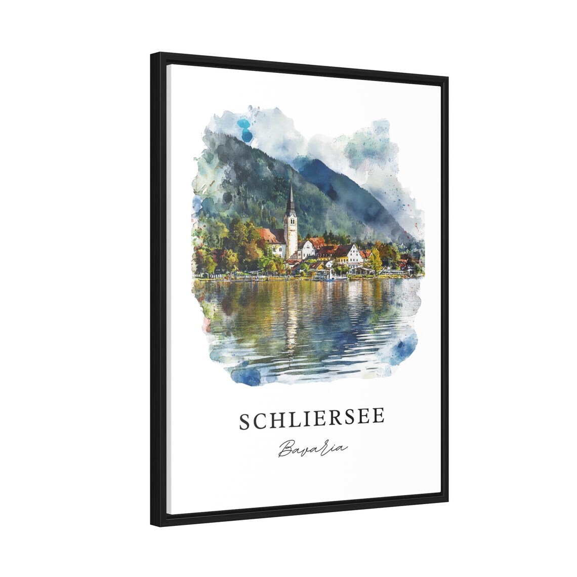 Schliersee Bavaria Alpine Lake Village Watercolor Travel Poster - Image 2