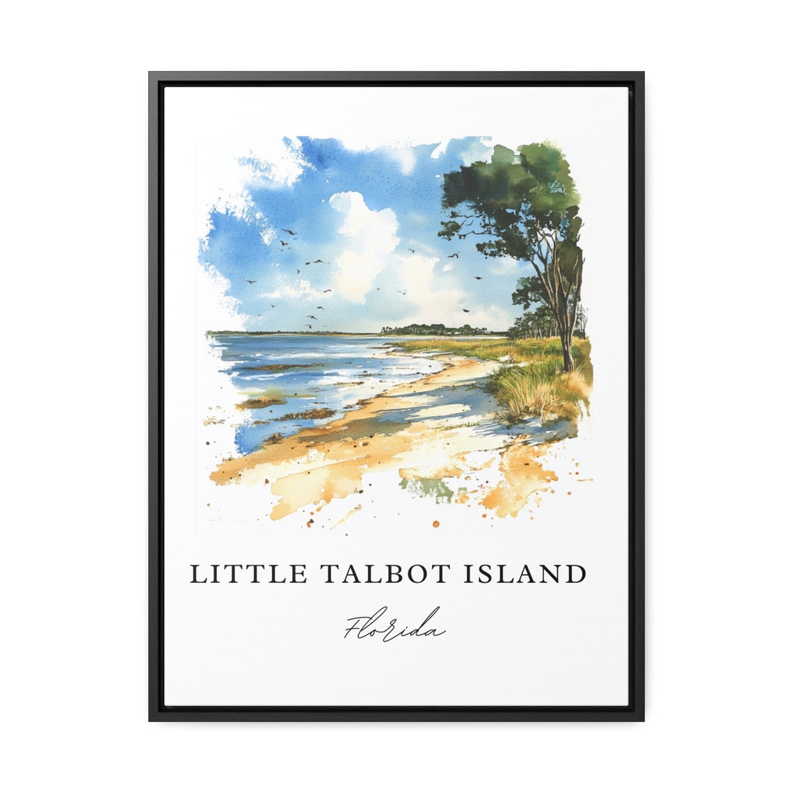 Little Talbot Island Florida Watercolor Beach Shoreline Poster - Image 3