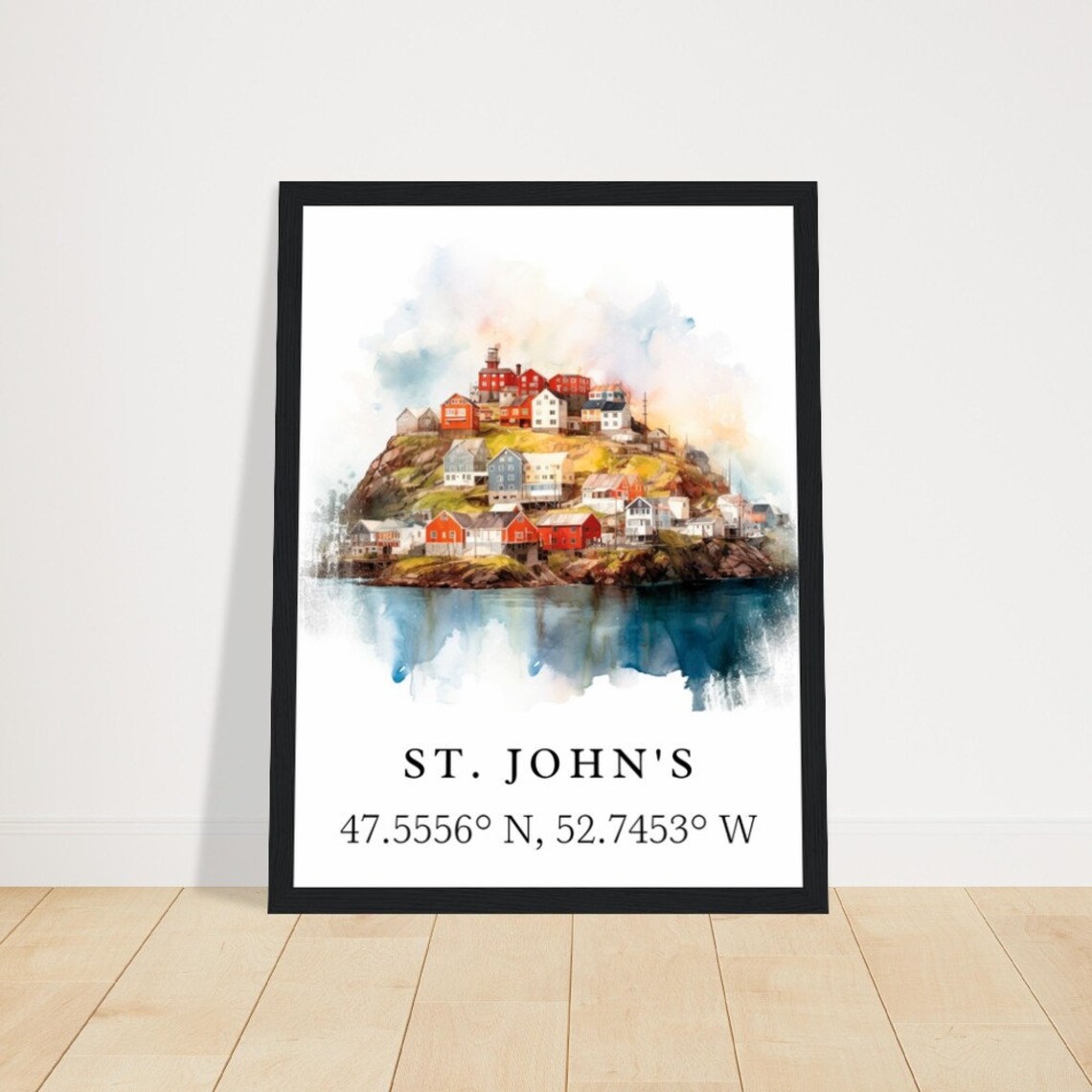 St Johns Traditional Travel Poster, Newfoundland