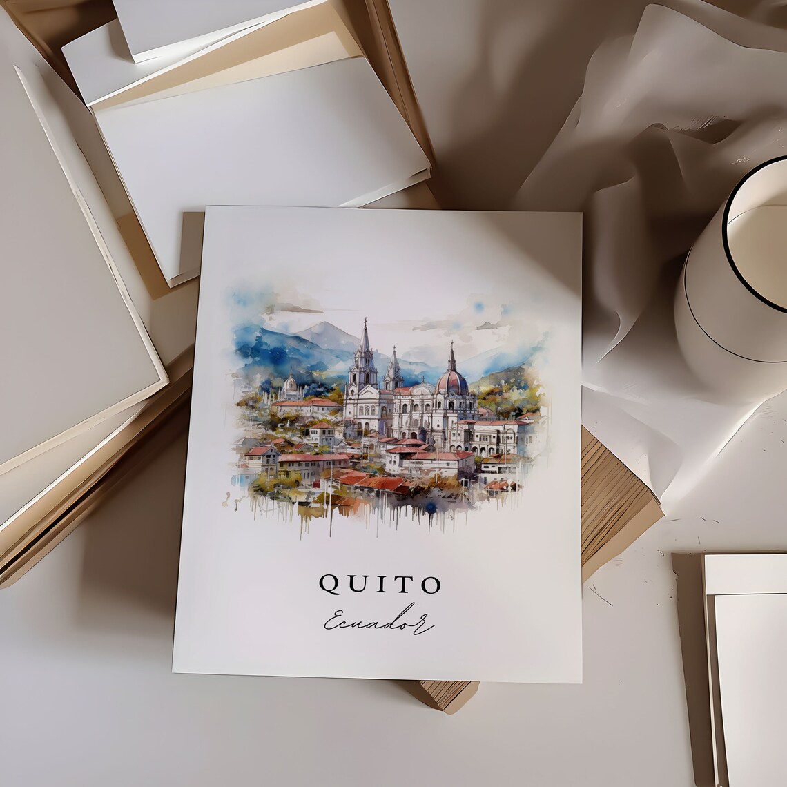 Quito Ecuador Custom Text Travel Poster Art - Image 6