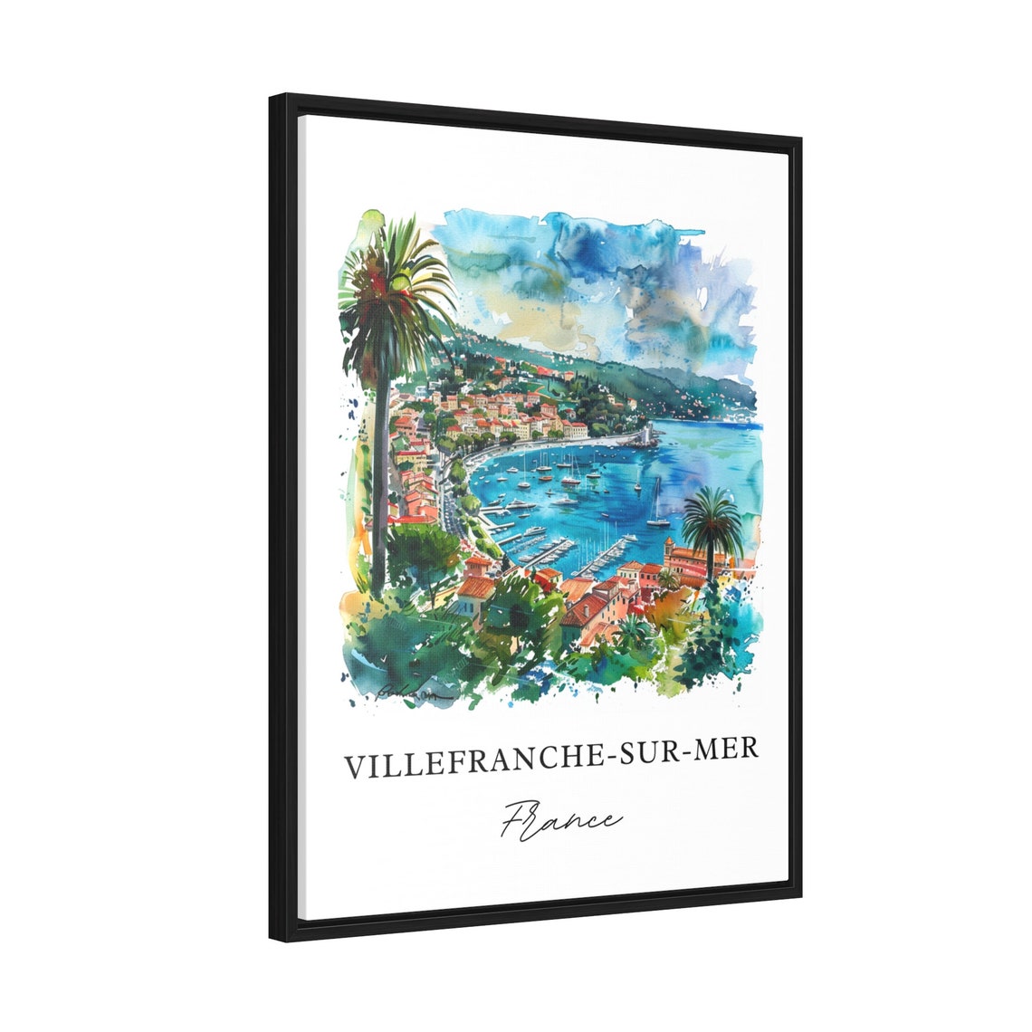 Villefranche-sur-Mer Watercolor Travel Poster, France - Image 2