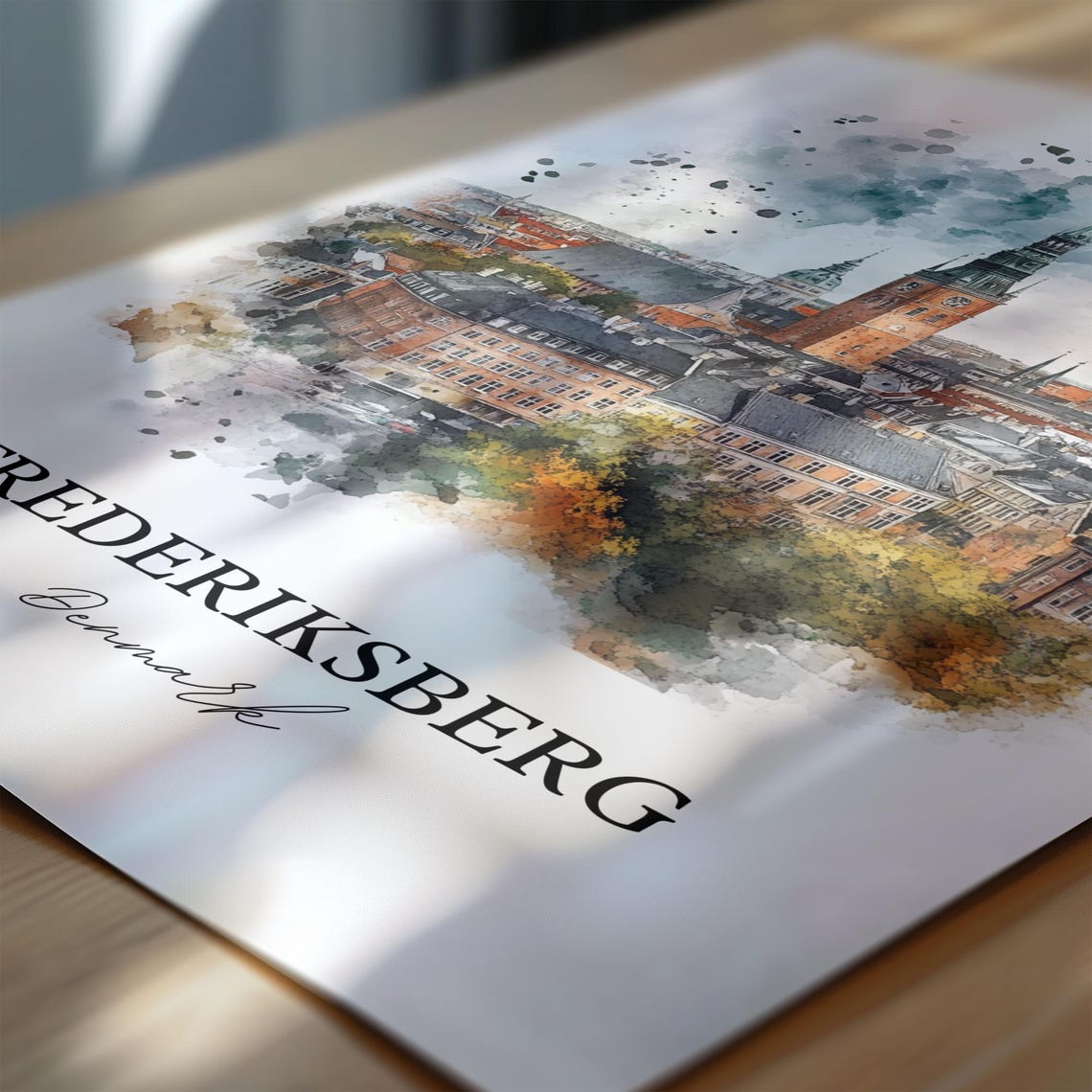 Frederiksberg Denmark Watercolor Travel Poster - Image 6