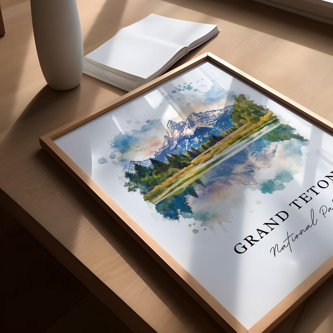 Grand Teton National Park Wyoming Mountain Reflection Poster - Image 5