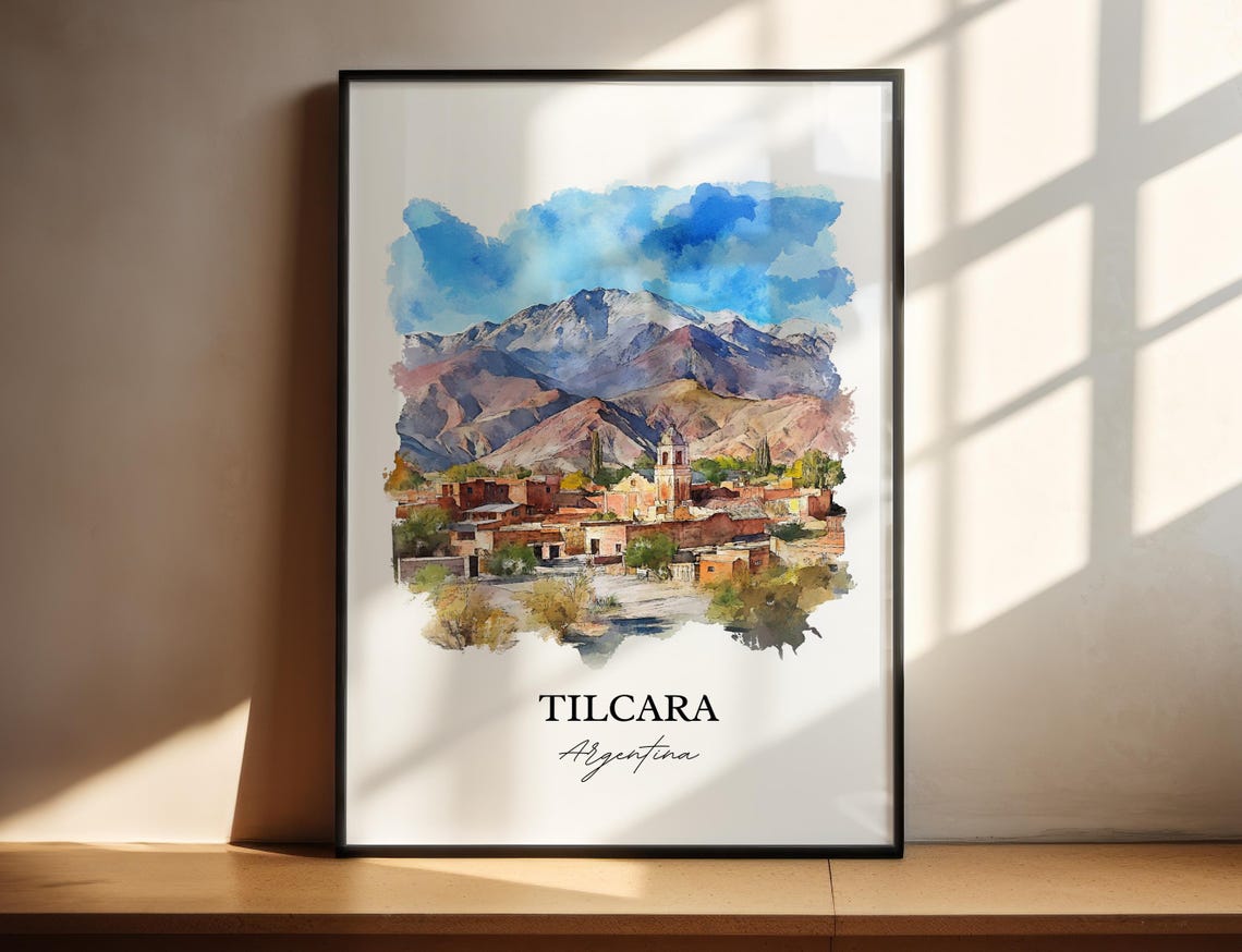 Tilcara Argentina Wall Art Jujuy Print Watercolor Gift Travel Poster Housewarming