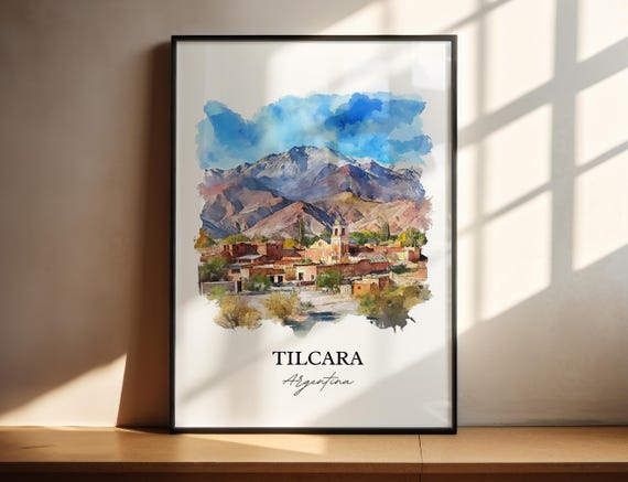 Tilcara Argentina Wall Art Jujuy Print Watercolor Gift Travel Poster Housewarming