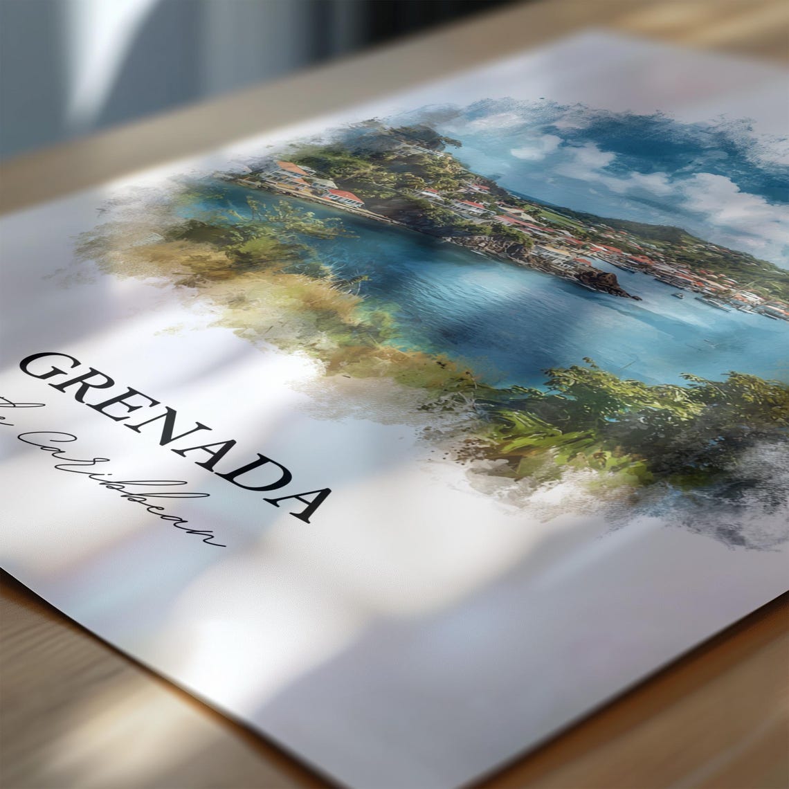 Grenada Watercolor Travel Poster, Caribbean Art - Image 6