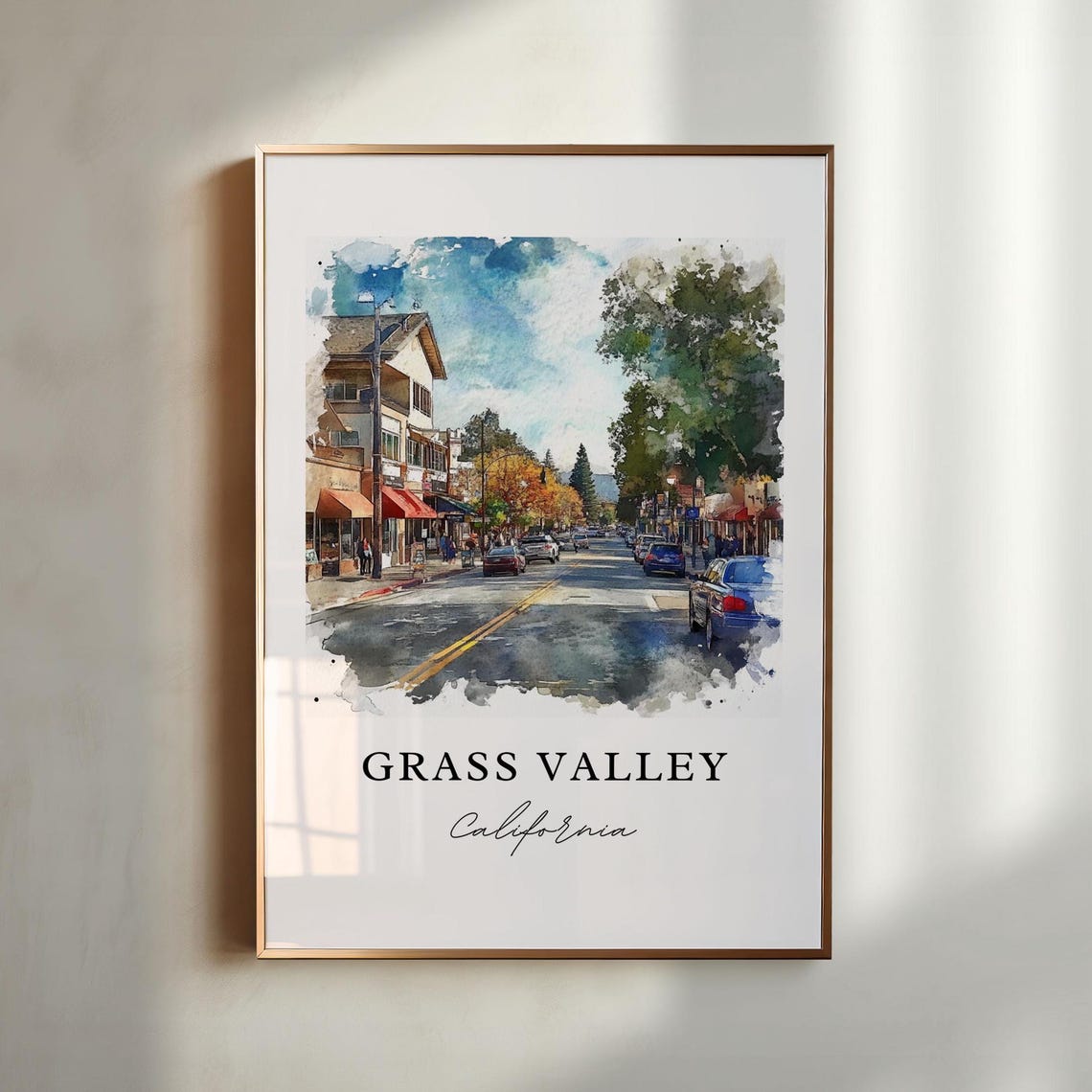 Grass Valley California Charming Historic Main Street Shops Poster