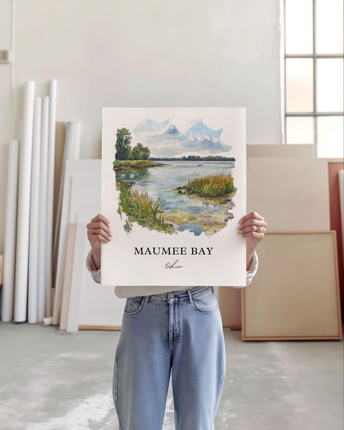 Maumee Bay State Park, Lake Erie Watercolor Art Print - Image 3
